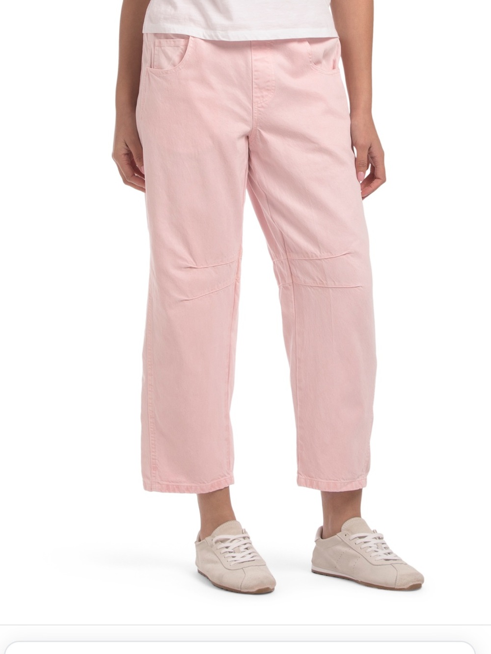 Pink Drawstring barrel Pants, size L, new